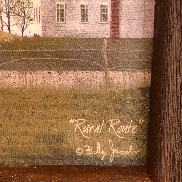 FRAMED FARMHOUSE PICTURE Rustic “Rural Route” USA - Picture 2 of 11